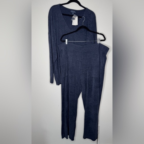 NWT Barefoot Dreams Blue Pantsuit Cozy Knit Set 2X - Picture 2 of 6
